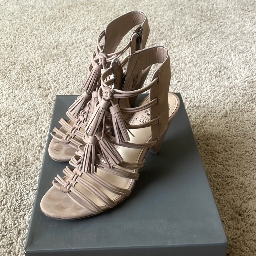Gently worn tan sandals Vince Camuto size 7